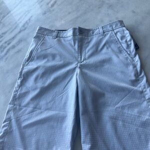Under Armour golf shorts, light gray with mini white polkadots